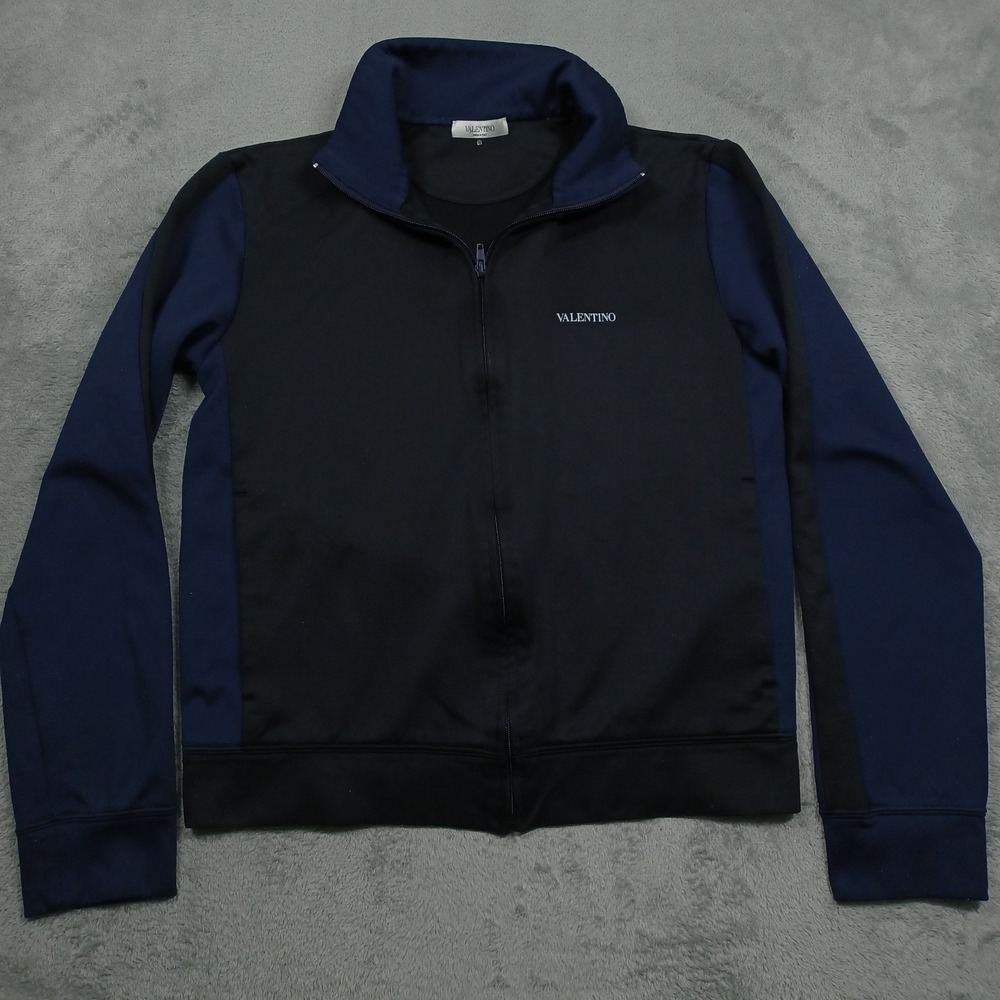 Valentino Jacket Mens Large Black‎ Full Zip Made In Italy Track Slim Fit